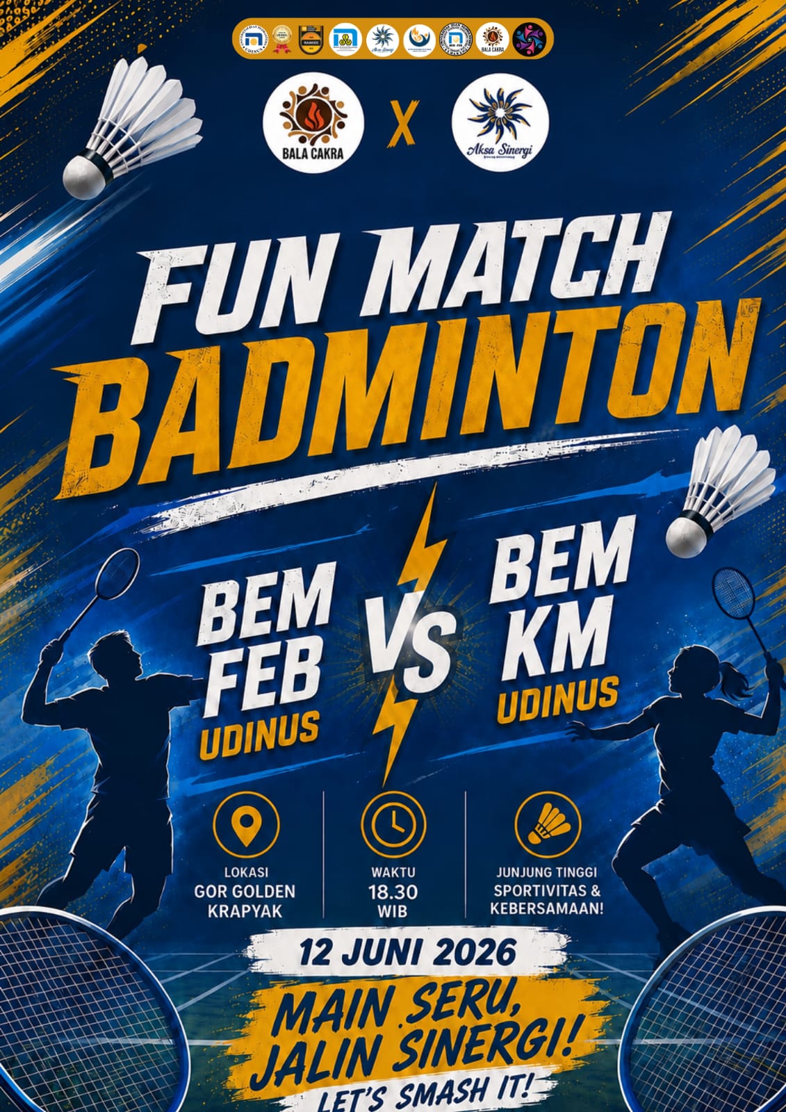 FUN MATCH BADMINTON BEM FEB UDINUS VS BEM KM UDINUS